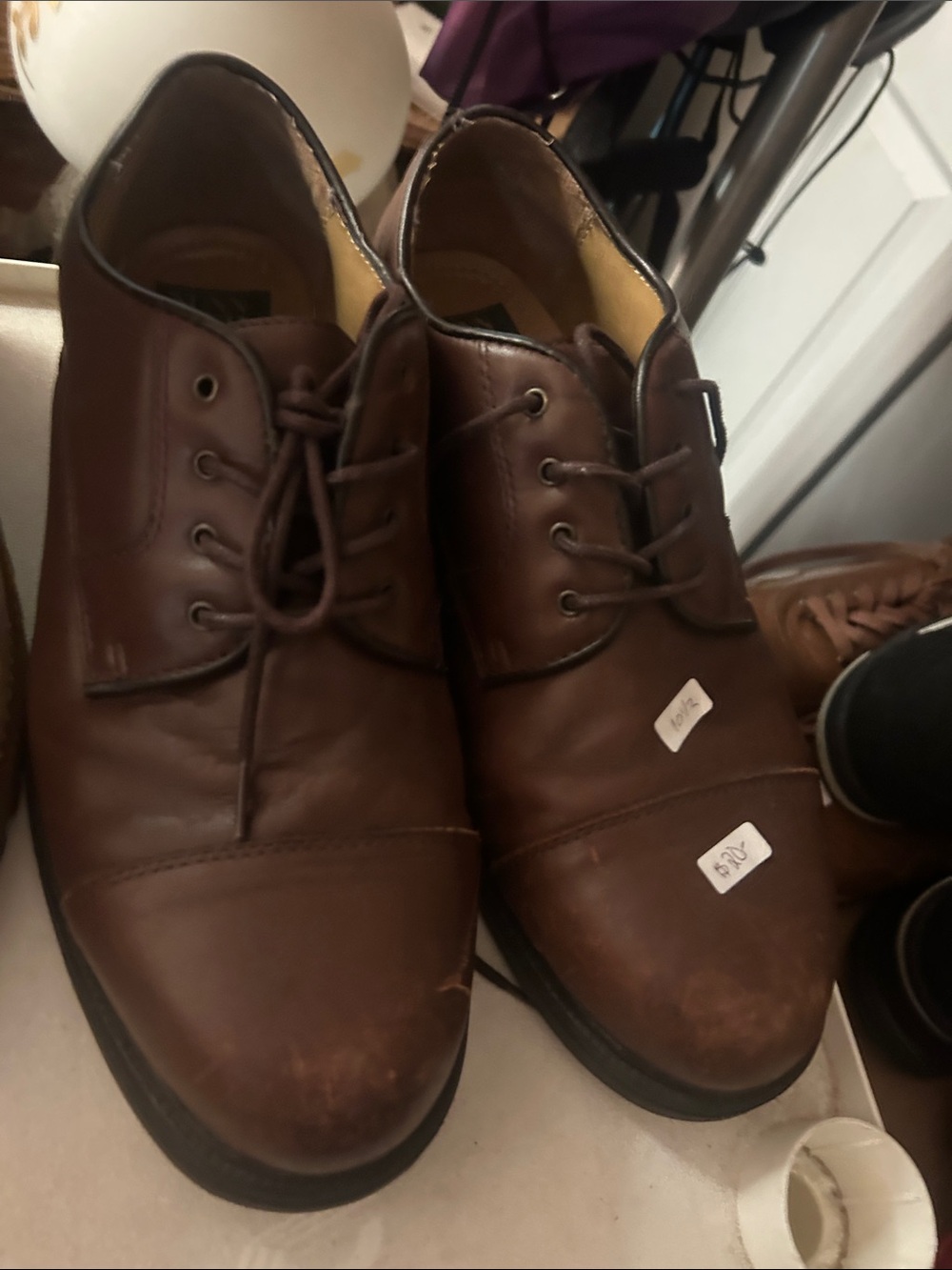 Nunn Bush Brown Leather Cap-Toe Lace-Up Oxfords
